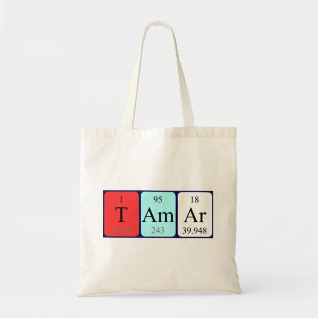 Tamar periodic table name tote bag (Front)