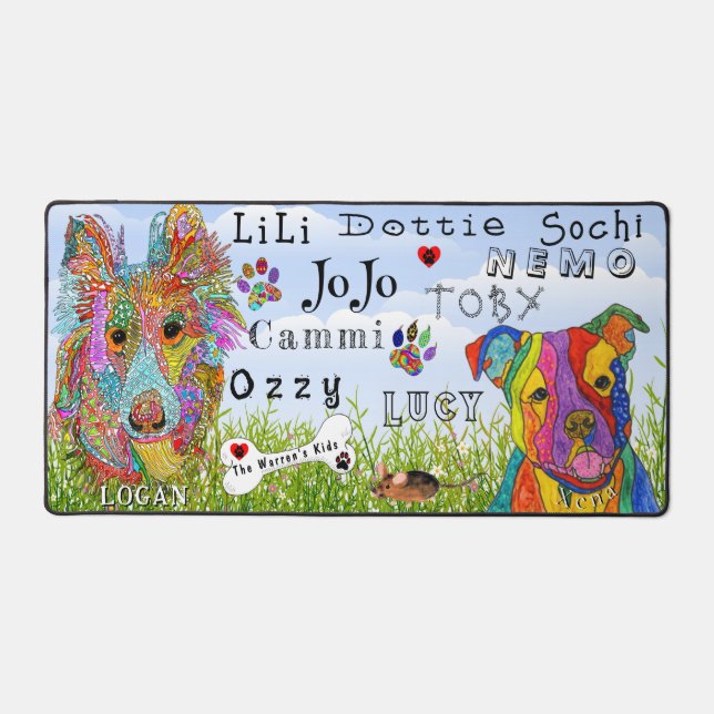 Tamar Warren Customized Dog and Cat Desk Mat  (Front)