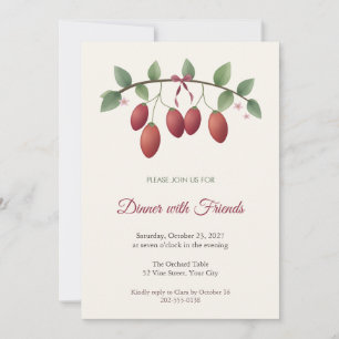Tamarillo Branch Dinner Party Invitation