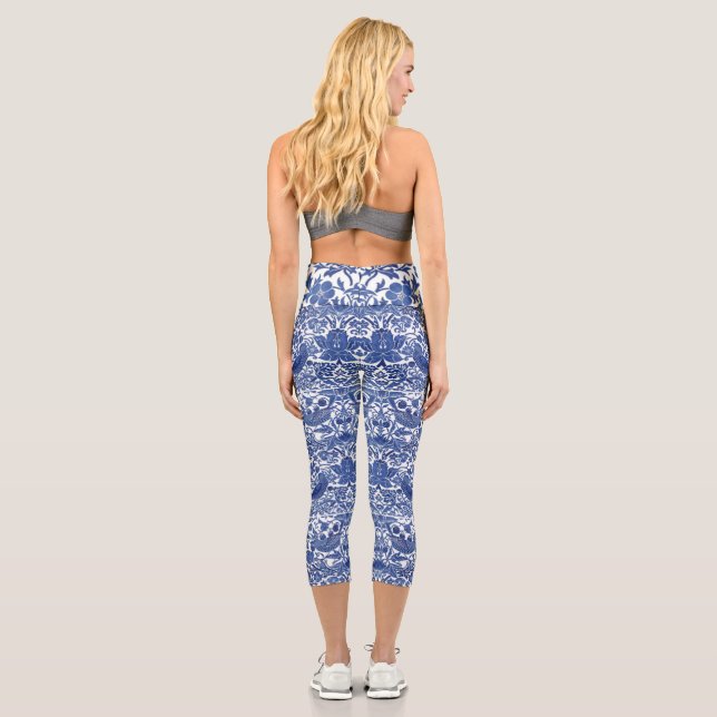 Tamarind Bird Chinoiserie  Capri Leggings (Back)