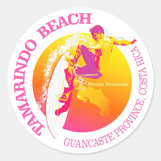 Tamarindo Beach Classic Round Sticker (Front)