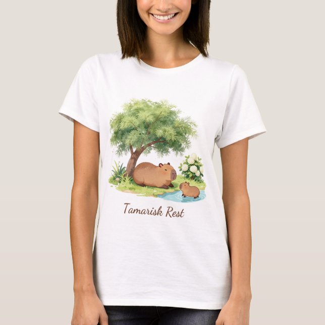 Tamarisk Rest Capybara Botanical Bible Shirt – Cut (Front)