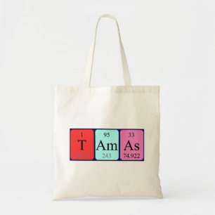 Tamás periodic table name tote bag