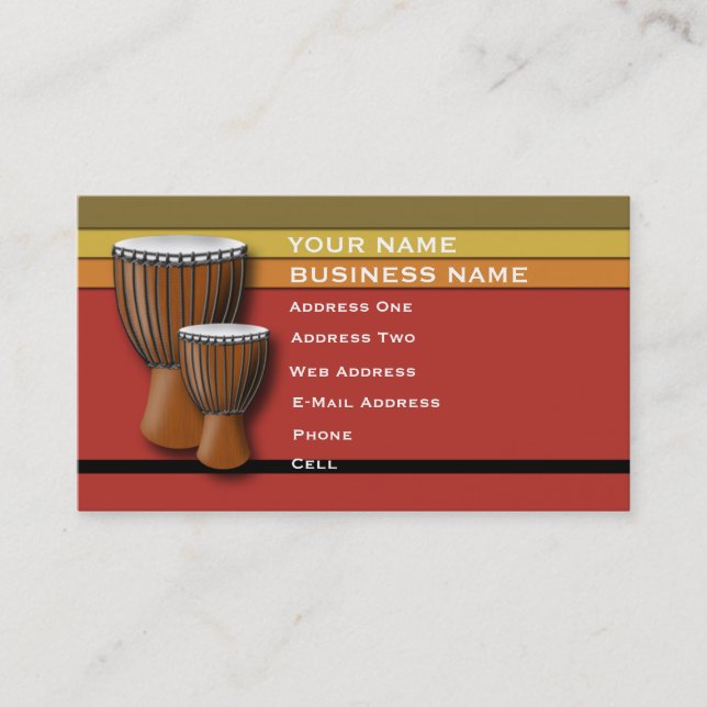 Tambour de Djembe d'Africain - carte d'industrie (Devant)