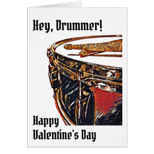 Tambour Valentine Card Musicien Snare Drum Card