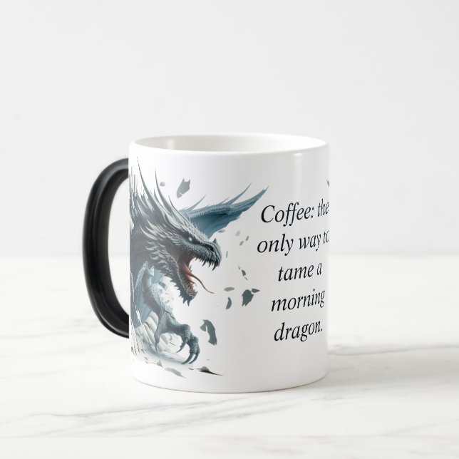"Tame a Morning Dragon" Magic Reveillez Mug (Devant gauche)