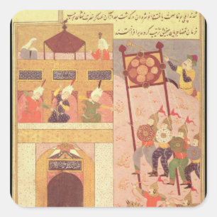 Tamerlane Besieging Urganj Square Sticker