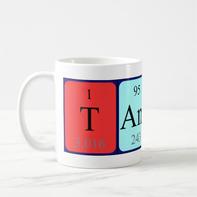 Tamica periodic table name mug (Left)