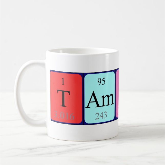 Tamiko periodic table name mug (Left)