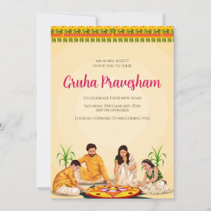 Tamil Housewarming invite Telugu as Grihapravesh
