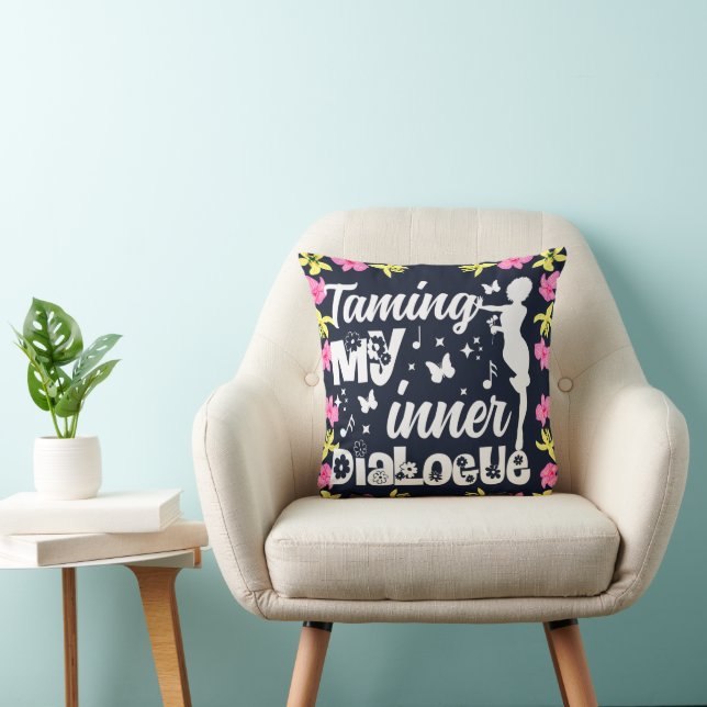 Taming My Inner Dialog Floral Border Cushion (Chair)