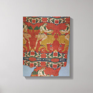 Taming of the Wild Animal, Byzantine tapestry frag Canvas Print