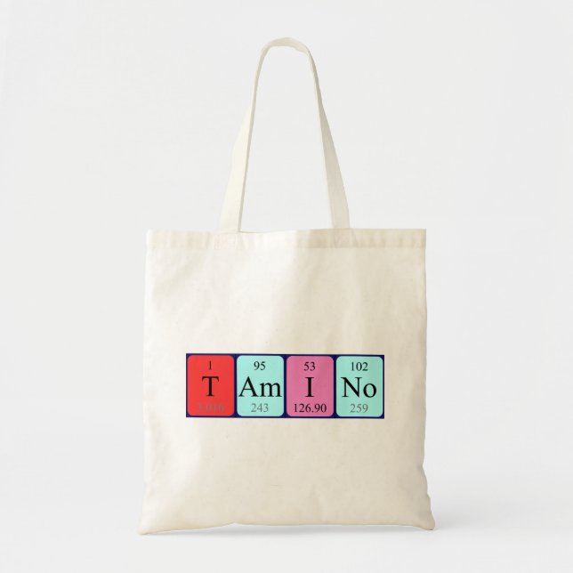 Tamino periodic table name tote bag (Front)