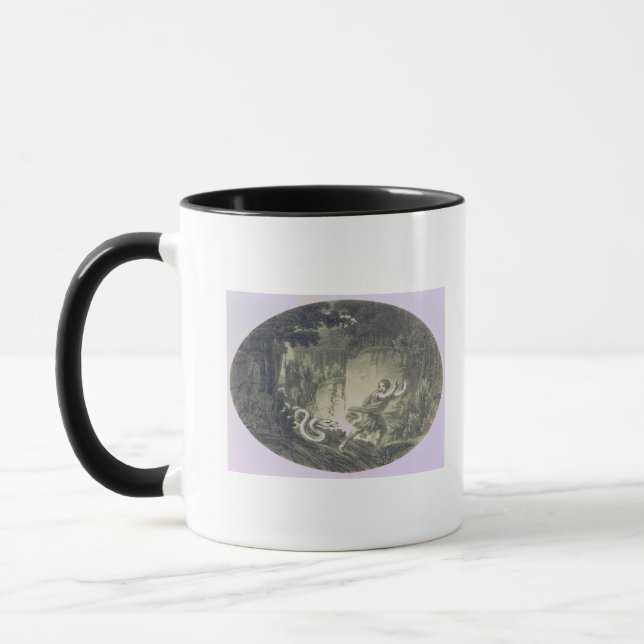 Tamino pursued by a giant serpent mug (Left)