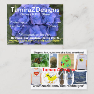 TamiraZDesigns Carte de visite Blue Hydrangea