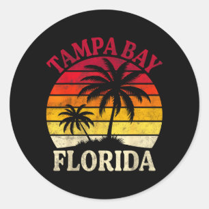 Tampa Bay Florida Beach Trocal Summer Palm Tree Classic Round Sticker