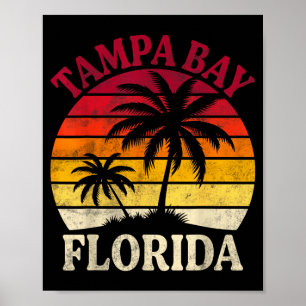 Tampa Bay Florida Beach Tropical Summer Palm Tree Poster