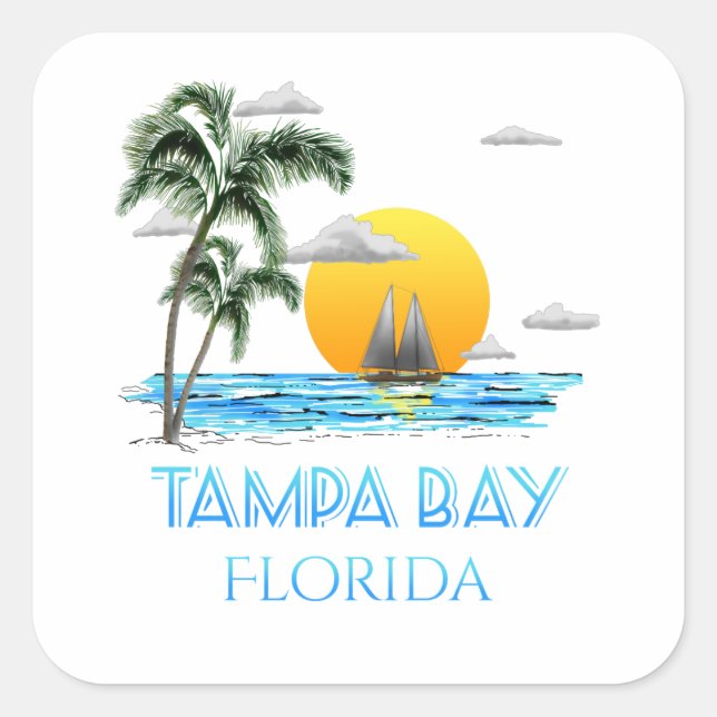 Tampa Bay Florida Sailing Square Sticker (Front)