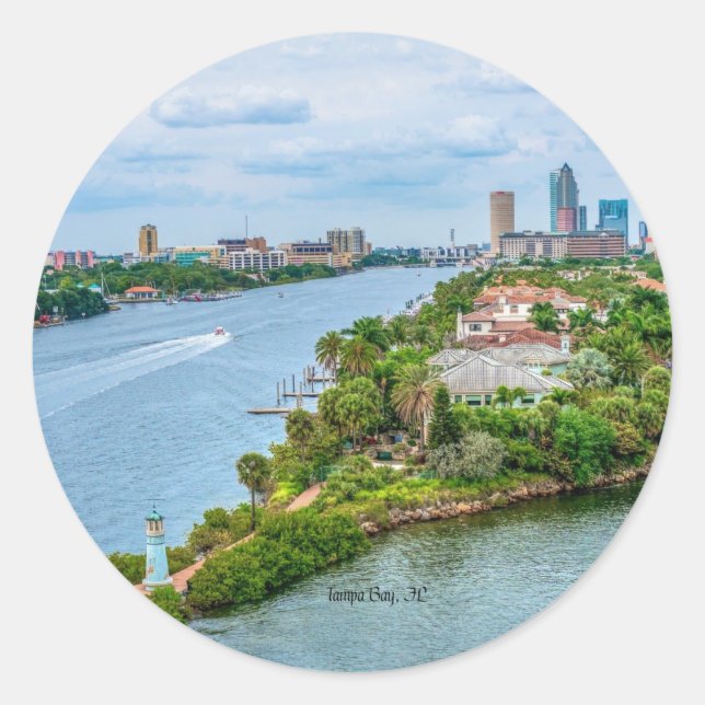 Tampa Bay, Florida scenic photograph Classic Round Sticker (Front)