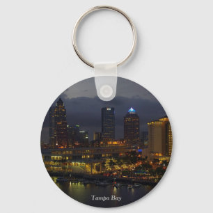 Tampa Bay Night Skyline Keychain