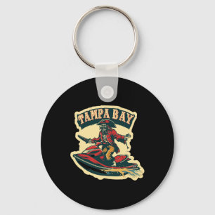 Tampa Bay Pirate Florida Jetski Boating Funny Gasp Keychain