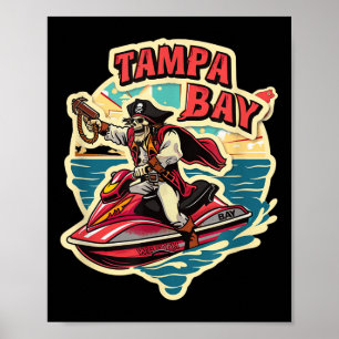 Tampa Bay Pirate Florida Jetski Boating Funny Gasp Poster