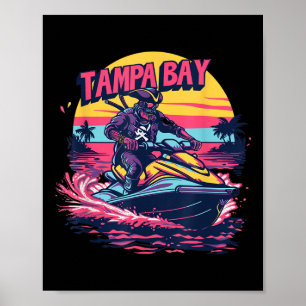 Tampa Bay Pirate Florida Jetski Boating Funny Gasp Poster