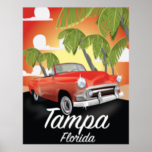 Tampa Florida affiche de voyage vintage