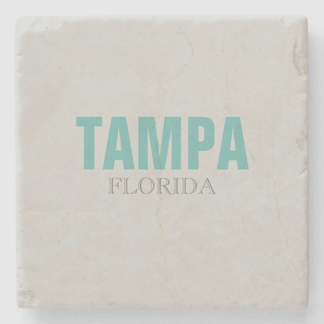 Tampa Florida Beach Style Stone Coaster (Front)