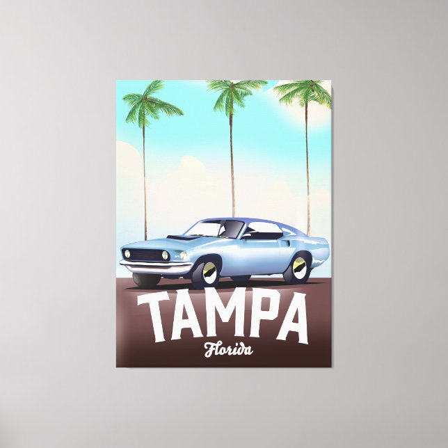 Tampa Florida car travel poster Canvas Print (Front)
