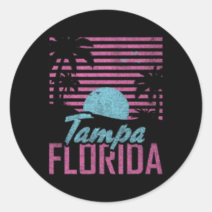 Tampa Florida Fl Citrus State Miami Vibes Beach Va Classic Round Sticker