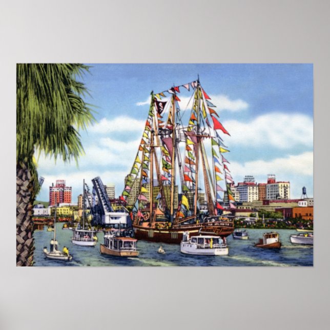 Tampa Florida Gasparilla Festival Poster (Front)