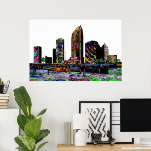 Tampa, Florida in graffiti Poster