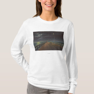 Tampa, Florida - Moonlit View of Gandy Bridge T-Shirt