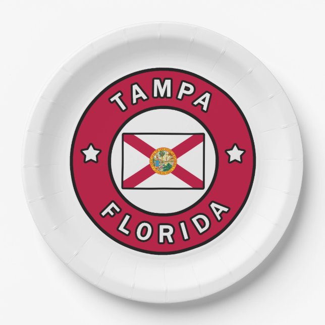 Tampa Florida Paper Plate (Front)