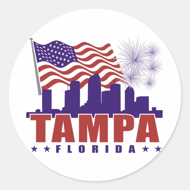 Tampa Florida Patriotic Sticker (Front)