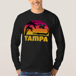 Tampa Florida Retro Sunset And Alligator T-Shirt