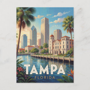Tampa Florida River City Travel Postcard