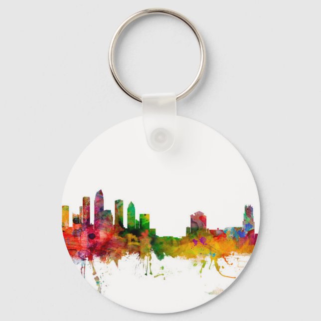 Tampa Florida Skyline Keychain (Front)