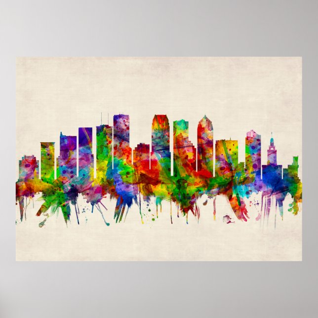 Tampa Florida Skyline Poster (Front)