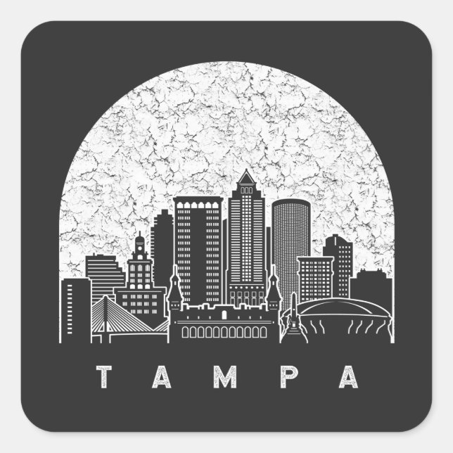 Tampa Florida Skyline Square Sticker (Front)