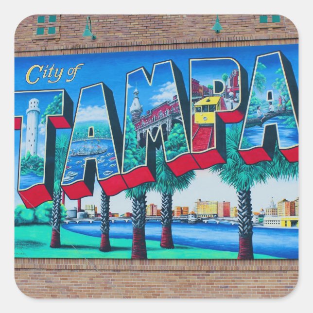 Tampa .Florida Square Sticker (Front)