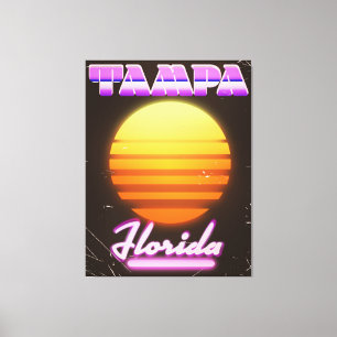 Tampa Florida vintage 80s travel poster Canvas Print