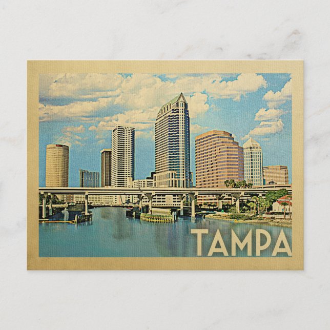 Tampa Florida Vintage Travel Postcard (Front)