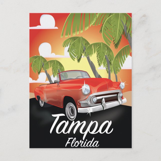 Tampa Florida vintage travel poster Postcard (Front)