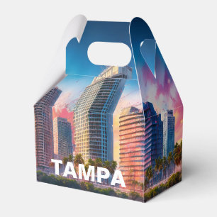Tampa Skyline Abstract Art Favor Box