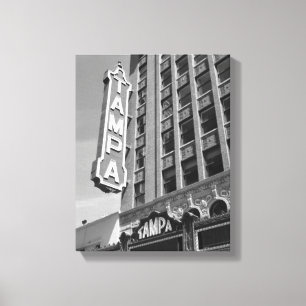 Tampa Theatre Theatre Black and White Photo Canvas Print