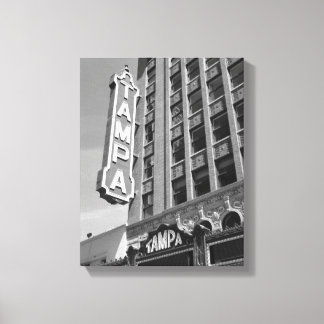Tampa Theatre Theatre Black and White Photo Canvas Print