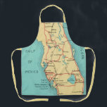 Tampa to Naples Apron<br><div class="desc">A vintage postcard map of Florida showing Boca Grande,  Ft. Myers,  Useppa and more repurposed on an apron. Choose your size and if you like,  pick a different strap colour or purchase as is.</div>