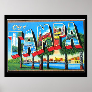 Tampa, ville Poster vintage de Tampa